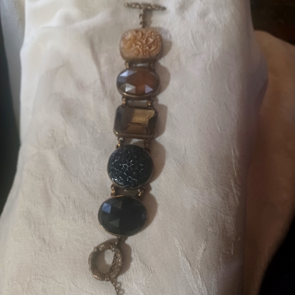 Stephen Dweck Multi-Gemstone Toggle Bracelet In B… - image 1